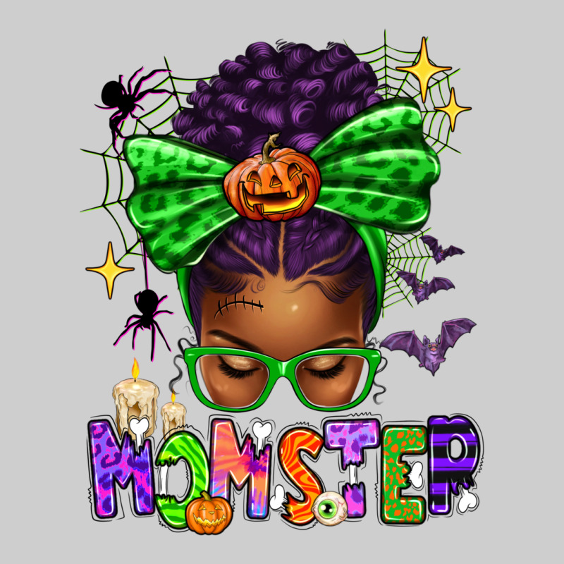 Halloween Afro Messy Bun Momster Premium Tee by texasbilliewilder | Teevron