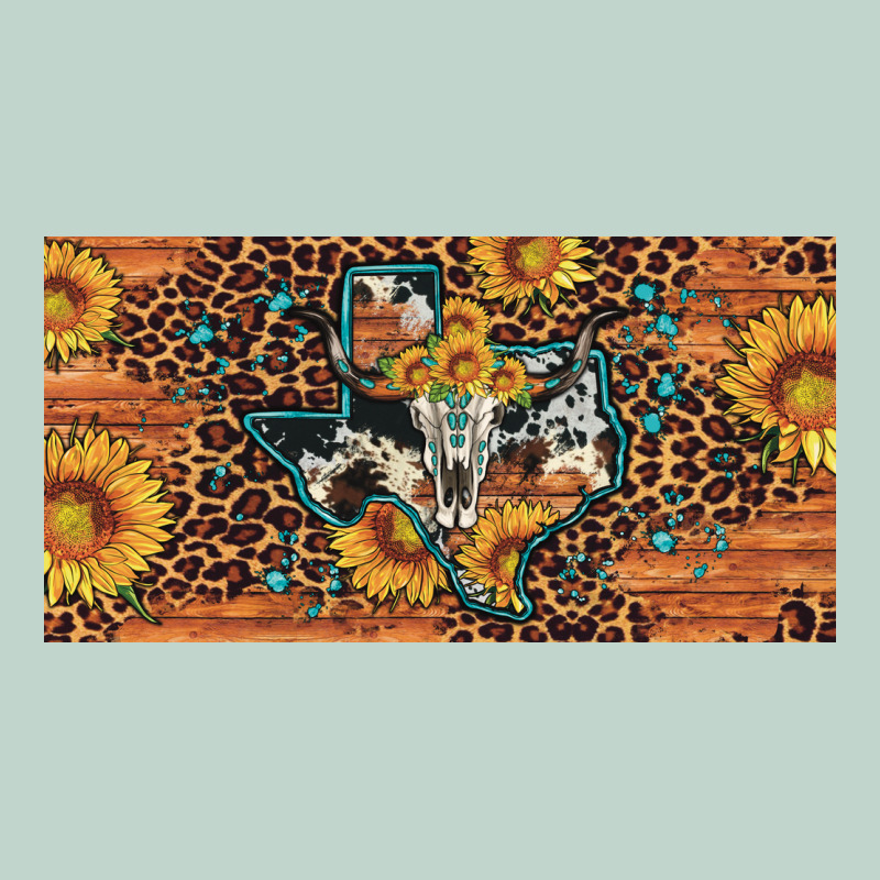 Texas Map Bull Skull Sunflower Leopard Licence Plate Zipper Hoodie by Artiststas | Teevron