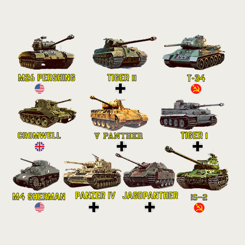 Top Ten Best Ww2 Tanks M4 Sherman Panzer Iv Tiger Ii T34 Zipper Hoodie by longCreatives | Teevron