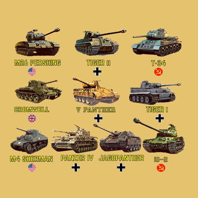 Top Ten Best Ww2 Tanks M4 Sherman Panzer Iv Tiger Ii T34 Premium Sweatshirt by longCreatives | Teevron
