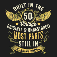Mens Vintage 1950s Built In The 50s Fifties Funny 70th Birthday Heavyweight Hoodie | Teevron