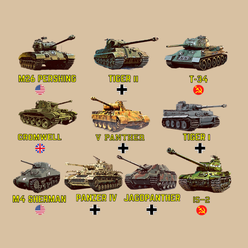 Top Ten Best Ww2 Tanks M4 Sherman Panzer Iv Tiger Ii T34 Heavyweight Hoodie by longCreatives | Teevron