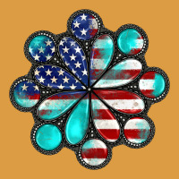 American Flag Turquoise Gemstone 4th Of July Urban Heavy Tee | Teevron