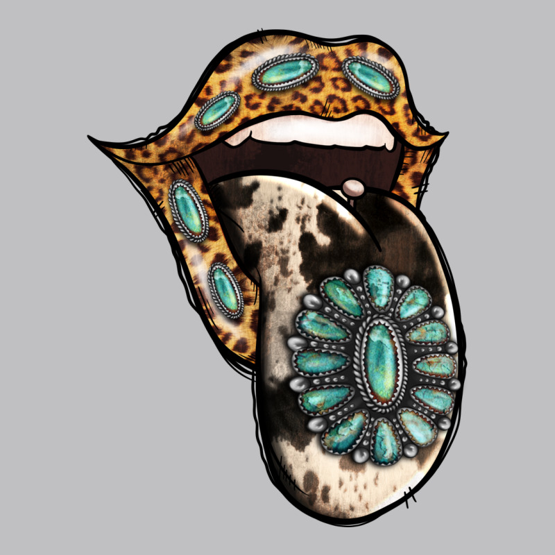 Turquoise Gemstone Leopard Cowhide Tongue Long Sleeve Tee by Jasminsmagicworld | Teevron