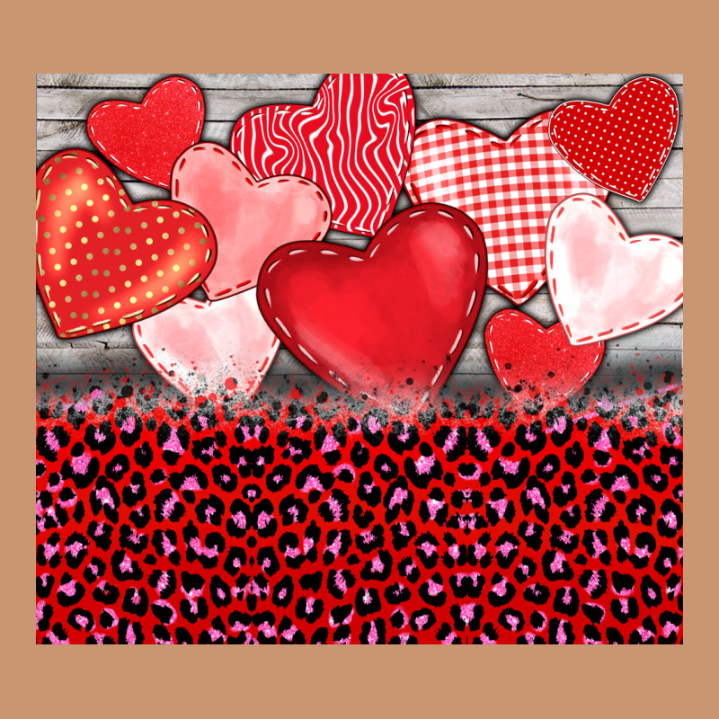 Valentine's Day Red Hearts Red Leopard Heavyweight Hoodie by BarkalooDesign | Teevron