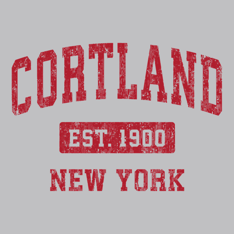 Cortland New York Ny Vintage Sports Design Red Design Sweat Classic Tee by longCreatives | Teevron