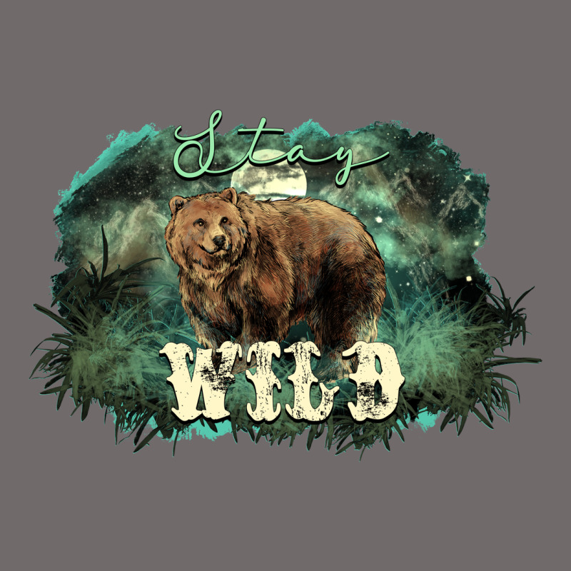 Stay Wild Night Grizzly Bear Urban Heavy Tee by HowdyJamesFarm | Teevron