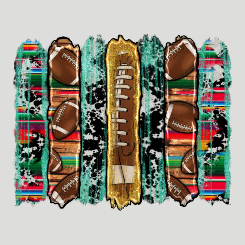 Football Serape Cowhide Turquoise Glitter  Brushstrokes Zipper Hoodie by Artiststas | Teevron