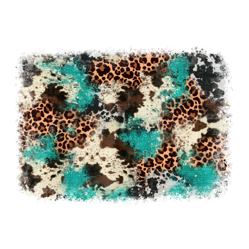 Turquoise Glitter Cowhide Background Premium Sweatshirt by BarkalooDesign | Teevron