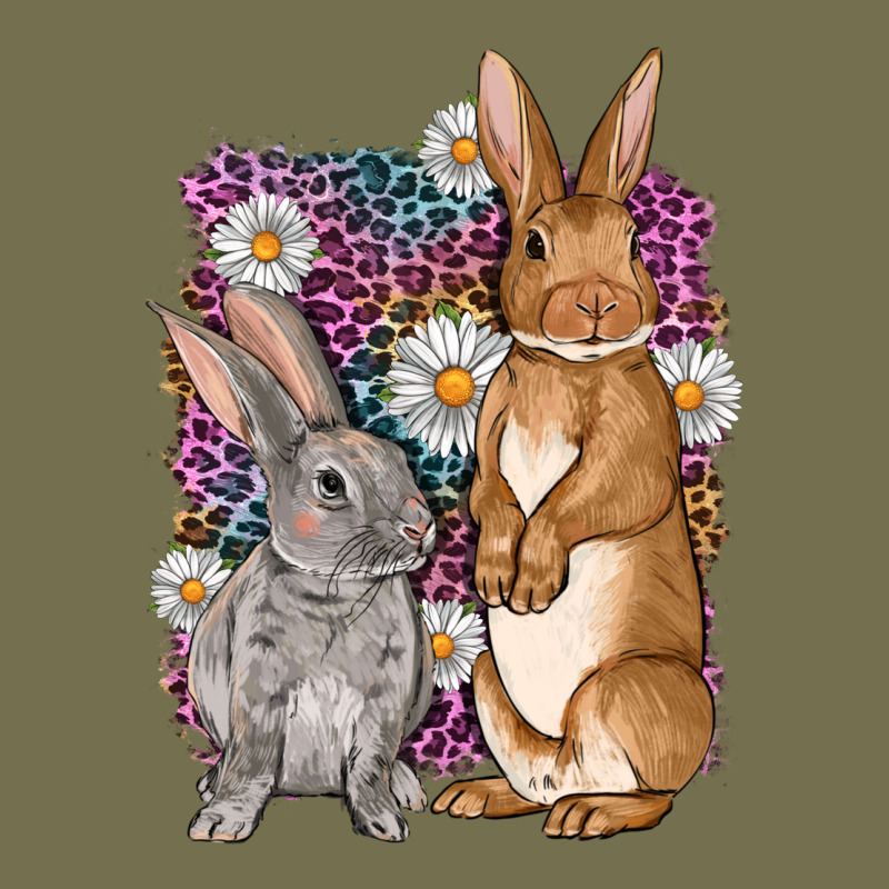Bunnys Easter With Leopard Background Vintage Hoodie by OliviaCreatesArt | Teevron