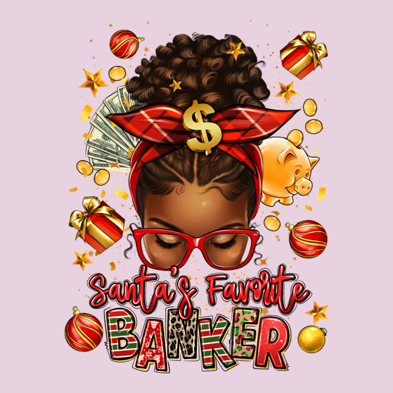 Santa Favorite Banker Afro Messy Bun Ladies Tee by texasbilliewilder | Teevron