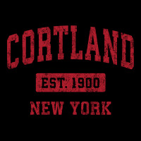 Cortland New York Ny Vintage Sports Design Red Design Sweat Premium Tee | Teevron