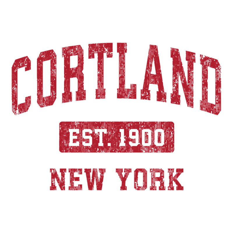 Cortland New York Ny Vintage Sports Design Red Design Sweat Long Sleeve Tee by longCreatives | Teevron