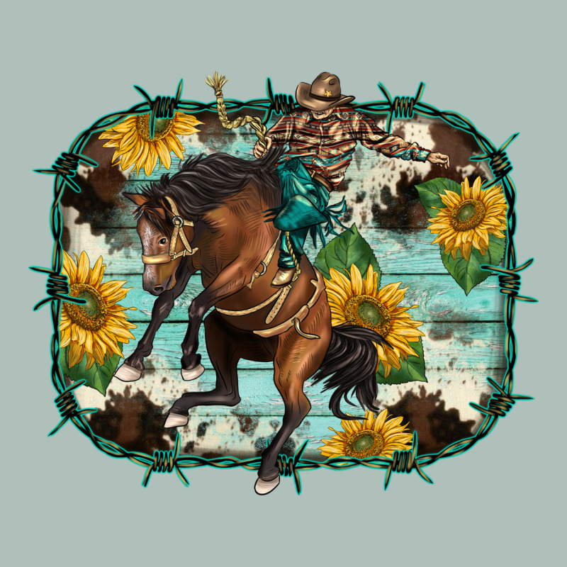Western Rodeo Horse Cowhide Sunflowers Heavyweight Hoodie by BarkalooDesign | Teevron