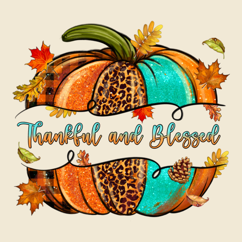 Pumpkin Thankful And Blessed Premium Tee by NancyCooperArtShop | Teevron