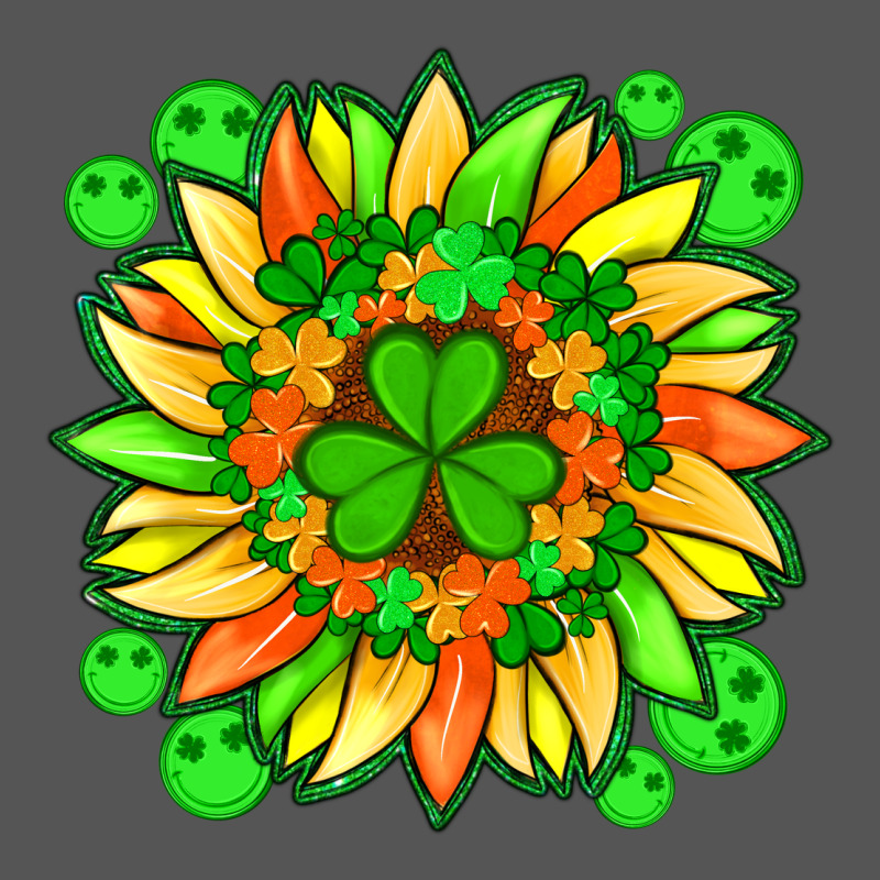 Sunflower With St Patricks Smiley Face And Shamrock With Glitter Zipper Hoodie by Artiststas | Teevron