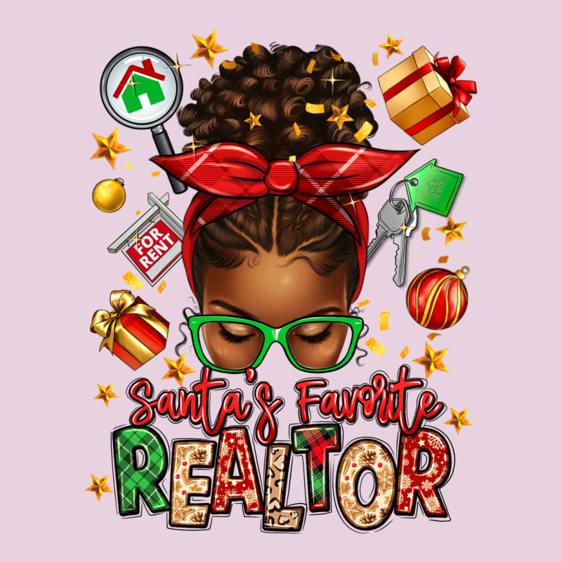 Santas Favorite Realtor Messy Bun Ladies Tee by texasbilliewilder | Teevron