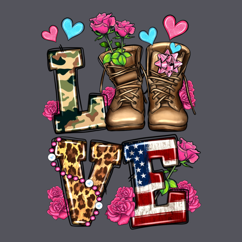 Love Valentine's Day Army Boots Olivia Vintage Hoodie by OliviaCreatesArt | Teevron