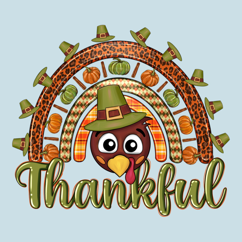 Turkey Rainbow Thankful Thanksgiving Ladies Tee by NancyCooperArtShop | Teevron