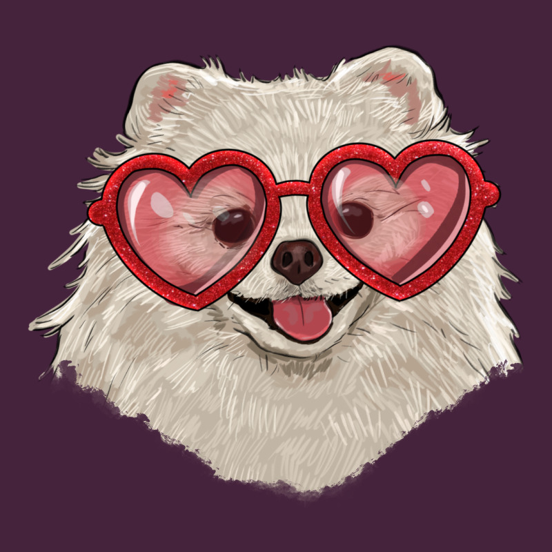 White Pomeranian With Love Glasses Premium Tee by RanaPortraitStore | Teevron