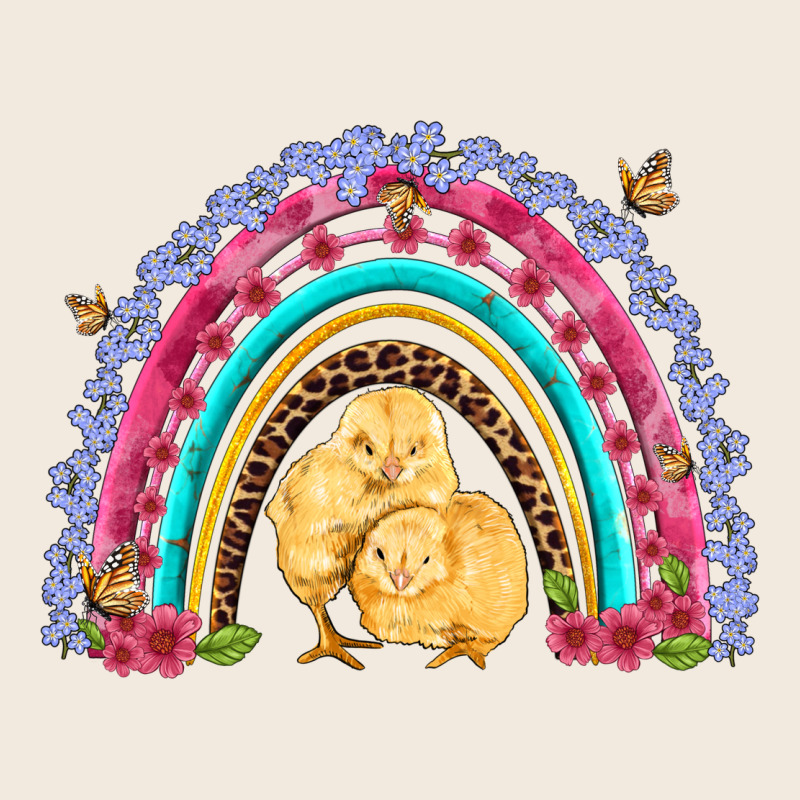 Easter Flowers And Butterfly With Chicks Rainbow Zipper Hoodie by Artiststas | Teevron
