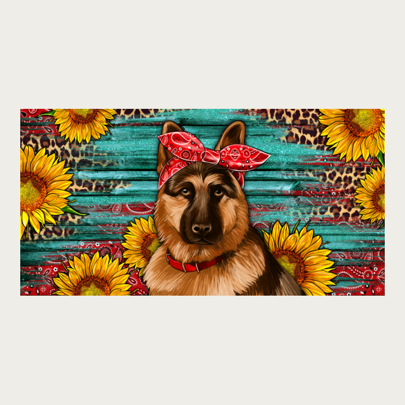 German Shepherd With Sunflowers License Plate Zipper Hoodie by Artiststas | Teevron