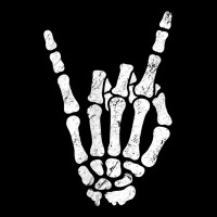 Rock Hand Sign Skeleton Rock N Roll Halloween Faux Pocket Heavy Core Tee | Teevron