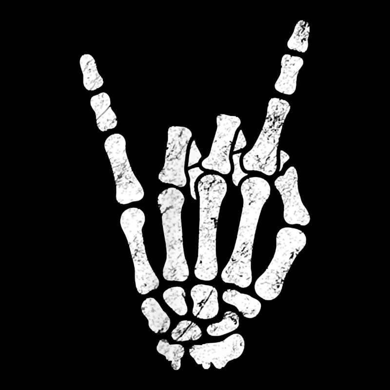 Rock Hand Sign Skeleton Rock N Roll Halloween Faux Pocket Heavy Core Tee by longCreatives | Teevron