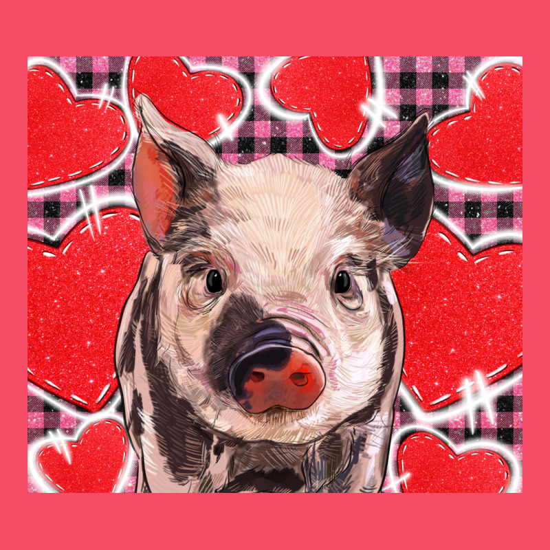 Valentine's Day Glitter Hearts Pig Premium Sweatshirt by BarkalooDesign | Teevron