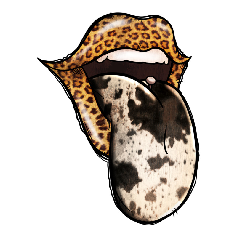 Western Leopard Cowhide Tongue Long Sleeve Tee by Jasminsmagicworld | Teevron