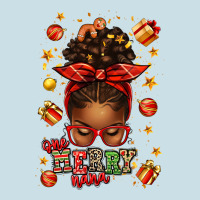 One Merry Nana Christmas Afro Messy Bun Ladies Tee | Teevron