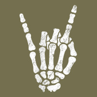 Rock Hand Sign Skeleton Rock N Roll Halloween Faux Pocket Vintage Hoodie | Teevron