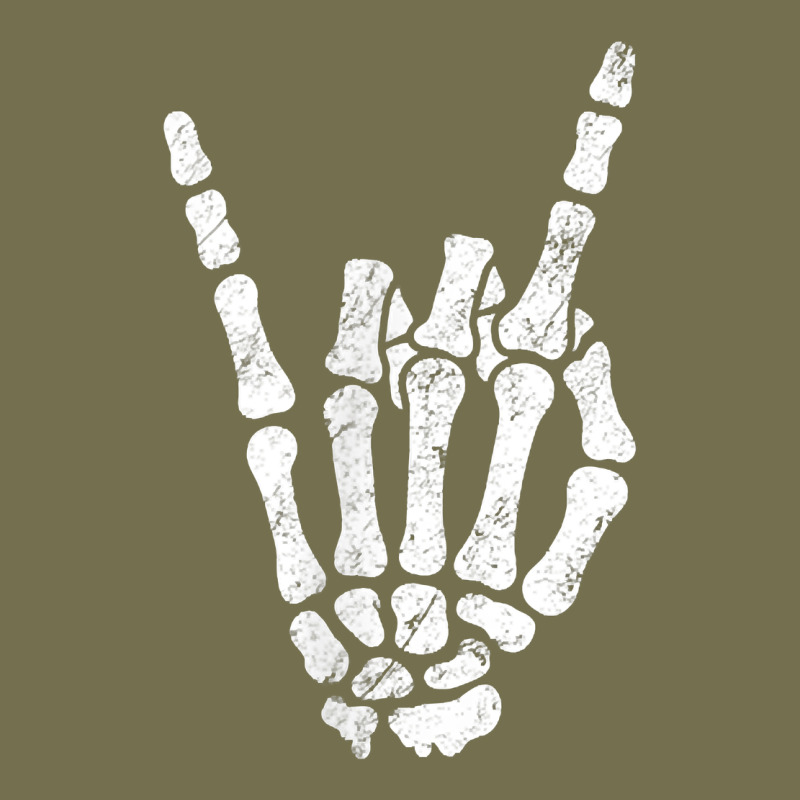 Rock Hand Sign Skeleton Rock N Roll Halloween Faux Pocket Vintage Hoodie by longCreatives | Teevron