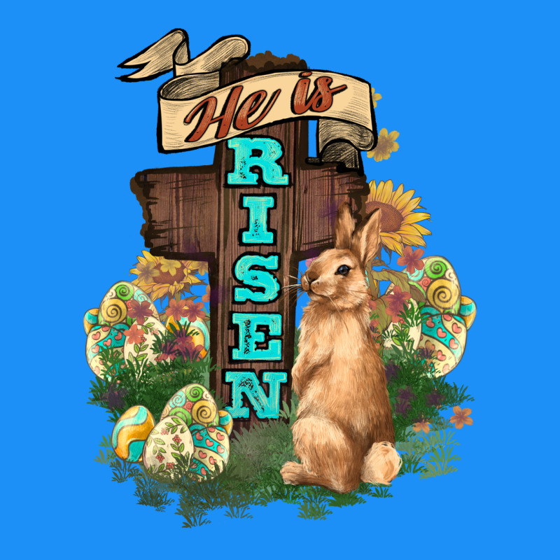He Is Risen Bunny Cross Easter Day Classic Tee by HowdyJamesFarm | Teevron