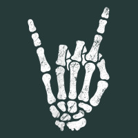 Rock Hand Sign Skeleton Rock N Roll Halloween Faux Pocket Premium Sweatshirt | Teevron