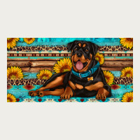 Rottweiler With Sunflowers License Plate Zipper Hoodie | Teevron