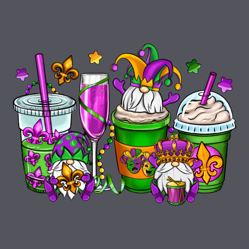 Mardi Gras Gnomes Coffee Cups Vintage Hoodie by OliviaCreatesArt | Teevron