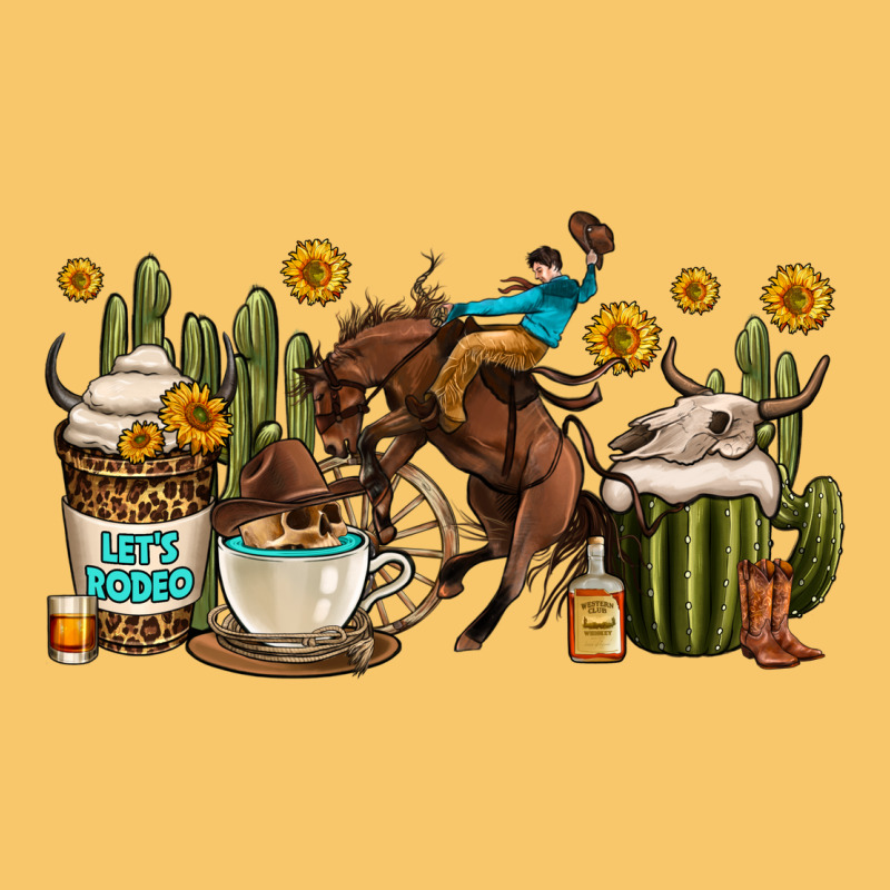 Rodeo Cowboy Coffee Cups Vintage Hoodie by OliviaCreatesArt | Teevron