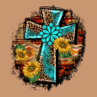 Western Turquoise's Leopard Cross  Wooden Aztek Sunflowers Background Heavyweight Hoodie | Teevron