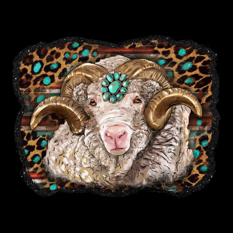 Merino Ram With Leopard Background Premium Sweatshirt by BarkalooDesign | Teevron