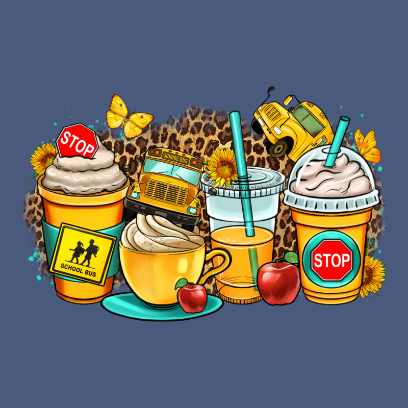 School Bus Coffee Cups Vintage Hoodie by OliviaCreatesArt | Teevron