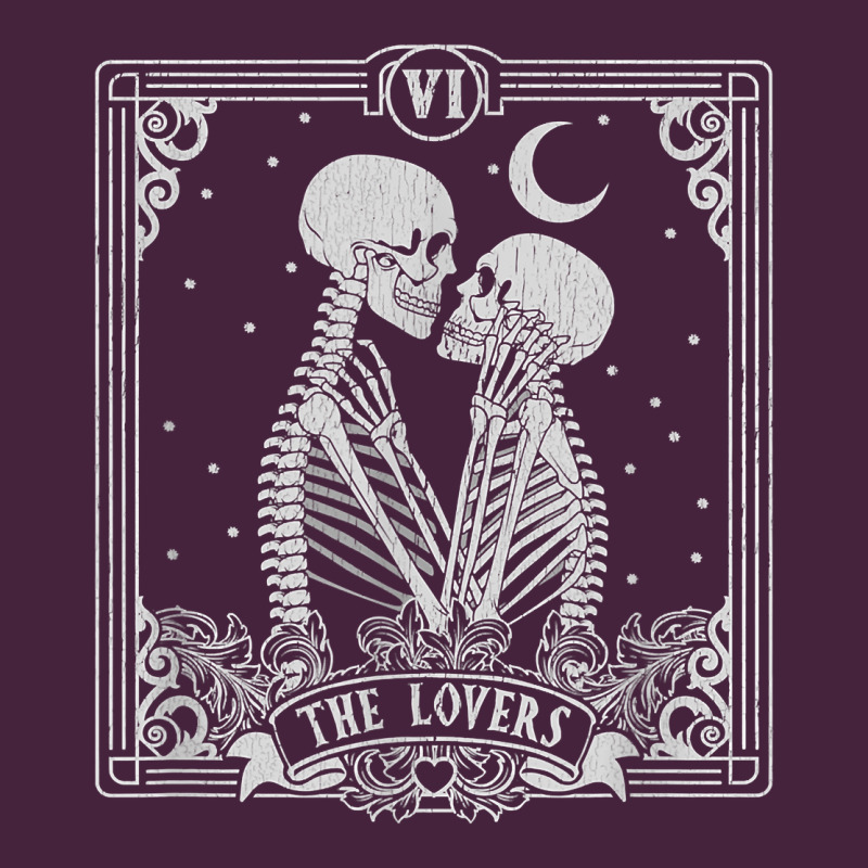 The Lovers Tarot Card Skeleton Valentines Halloween Occult Premium Tee by longCreatives | Teevron