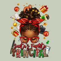 Santas Favorite Principal Afro Messy Bun Ladies Tee | Teevron