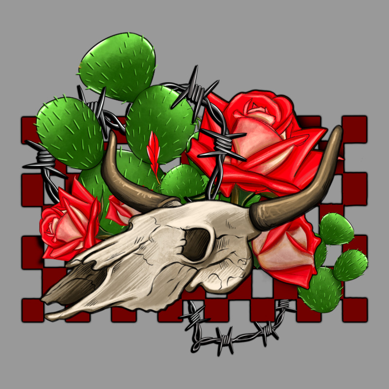 Bullskull Rose And Cactus Olivia Vintage Hoodie by OliviaCreatesArt | Teevron