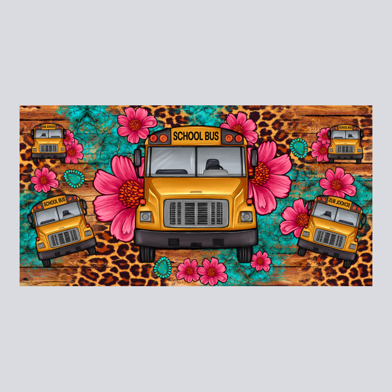 School Bus Leopard Gemstone License Plate Zipper Hoodie by Artiststas | Teevron