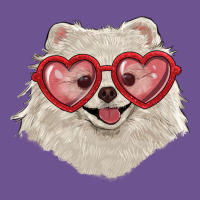 White Pomeranian With Love Glasses Vintage Tee | Teevron