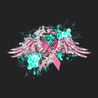 Cancer Ribbon With Angel Wings Vintage Tee | Teevron