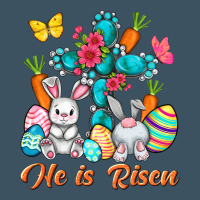 He Is Risen With Cross Easter Day Urban Heavy Tee | Teevron