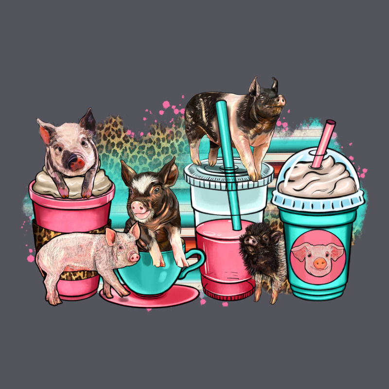 Pig Coffee Cups Vintage Hoodie by OliviaCreatesArt | Teevron