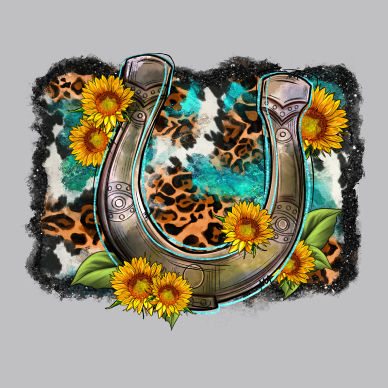 Western Leopard Cowhide Turquoise Background Horse Long Sleeve Tee by OliviaCreatesArt | Teevron